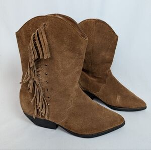 Arizona Vintage Fringe Leather Cowboy Boots